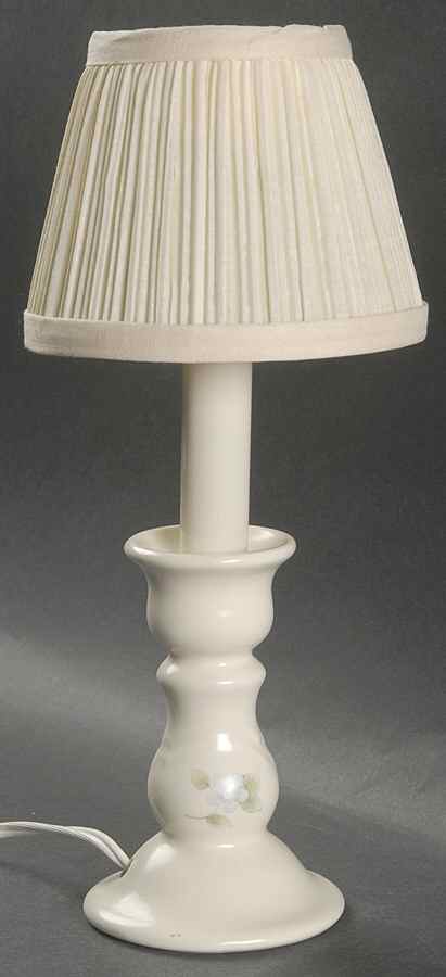 Tea Rose Electric Candlestick Lamp & Shade by Pfaltzgraff-1