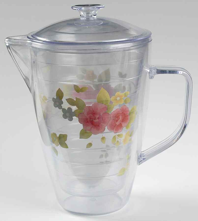 Tea Rose 60 Oz Insulated Pitcher with Lid by Pfaltzgraff-1