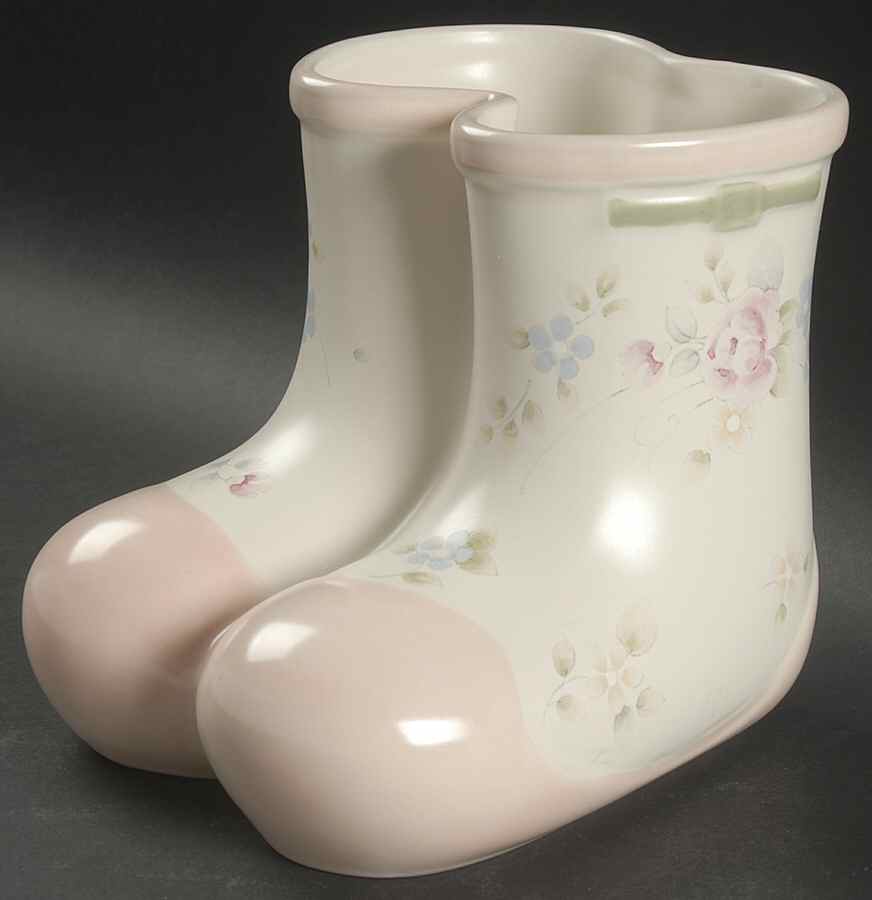 Tea Rose Boots Planter by Pfaltzgraff-1