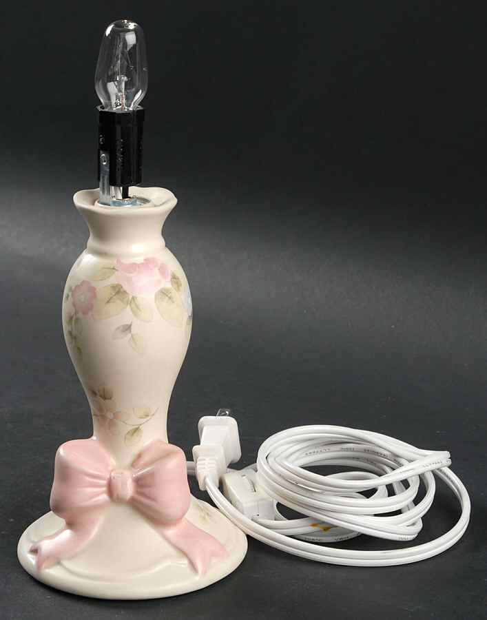 Tea Rose Electric Buffet Lamp No Shade by Pfaltzgraff-1