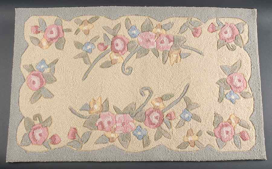Tea Rose Hook Rectangular Rug by Pfaltzgraff-1