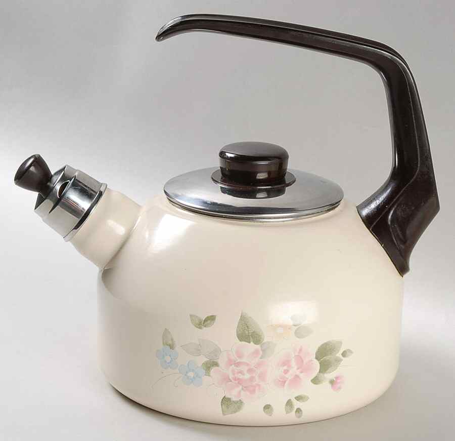 Tea Rose Metal Kettle & Lid by Pfaltzgraff-1
