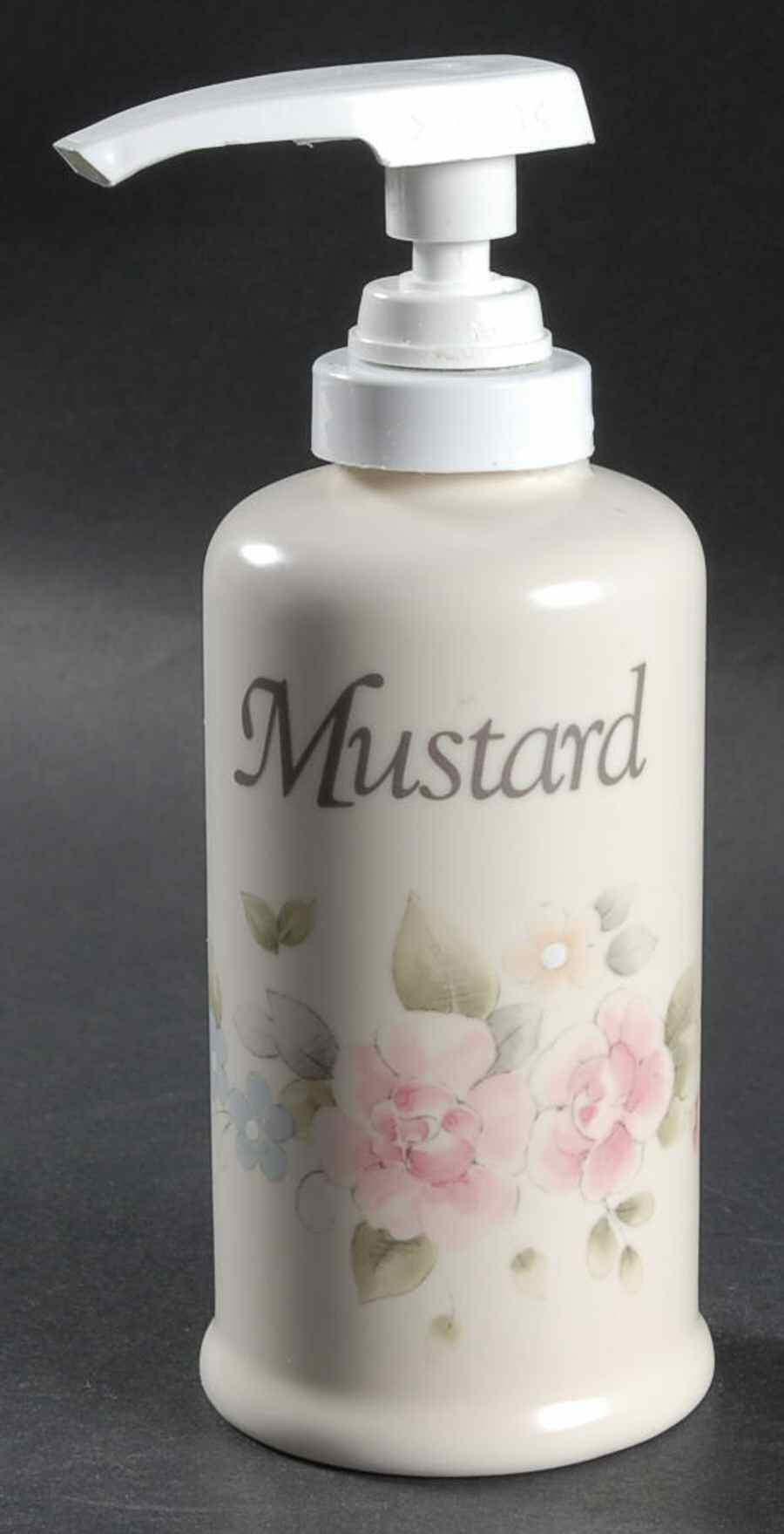 Tea Rose Mustard Dispenser by Pfaltzgraff-1