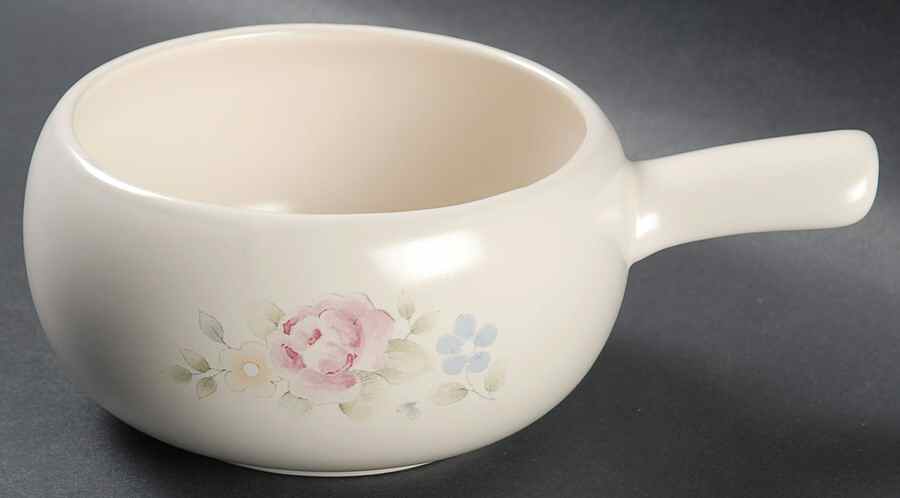 Tea Rose One Stick Handled Soup/Snack Bowl (use with SNTR11) by Pfaltzgraff-1