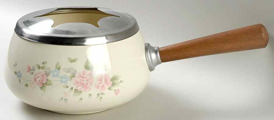Tea Rose Metal Fondue & Lid by Pfaltzgraff-1