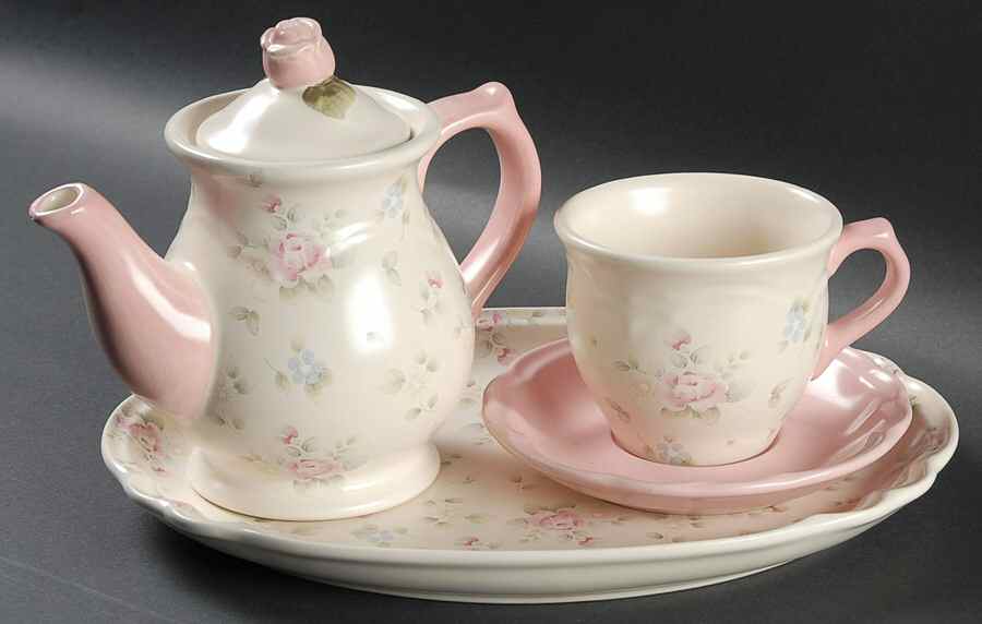 Tea Rose 5 Piece 20th Anniversary Tea Set by Pfaltzgraff-1