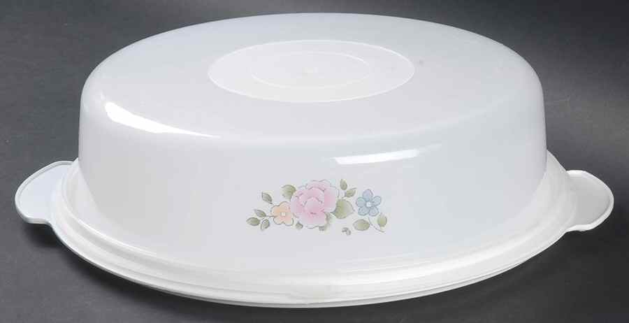 Tea Rose Plastic Pie Plate with Dome by Pfaltzgraff-1