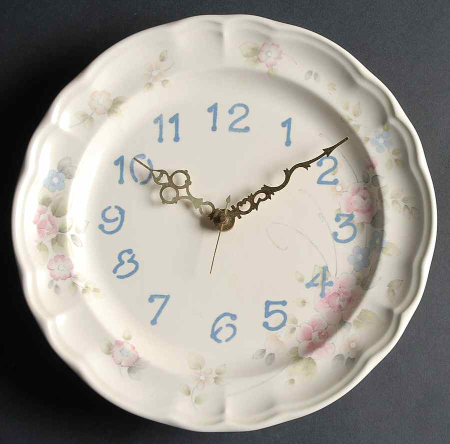 Tea Rose Clock Plate by Pfaltzgraff-1