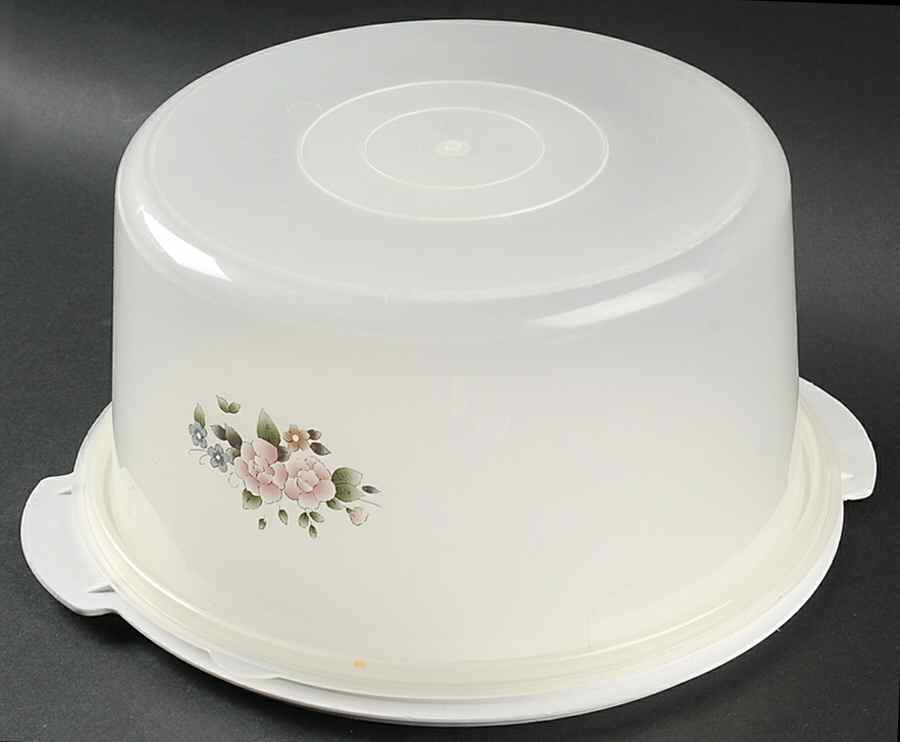 Tea Rose Plastic Cake Server & Lid by Pfaltzgraff-1