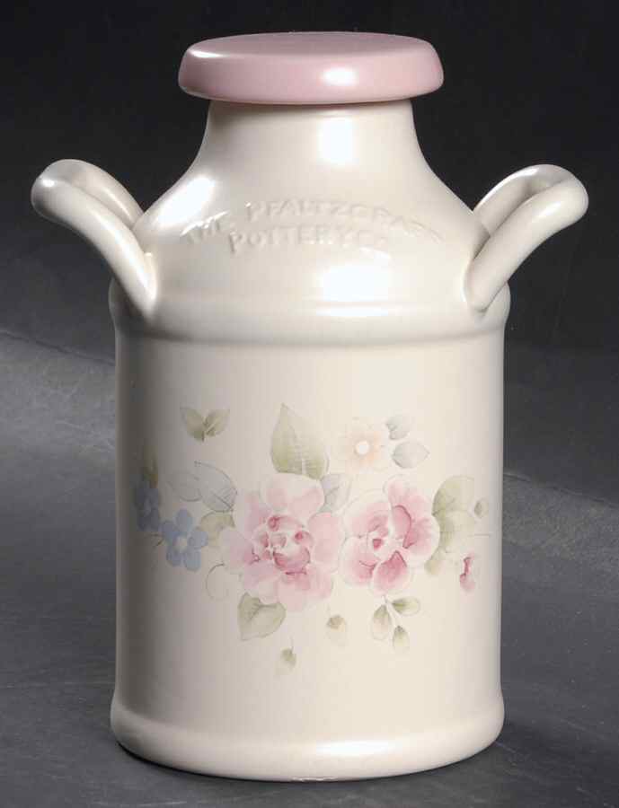 Tea Rose Canister/Milk Pail & Lid by Pfaltzgraff-1