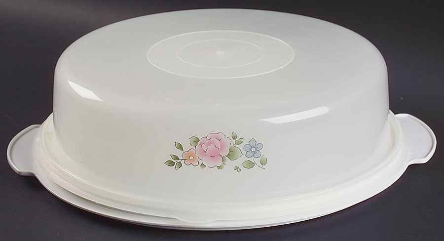 Tea Rose Plastic Cake Server & Lid by Pfaltzgraff-1