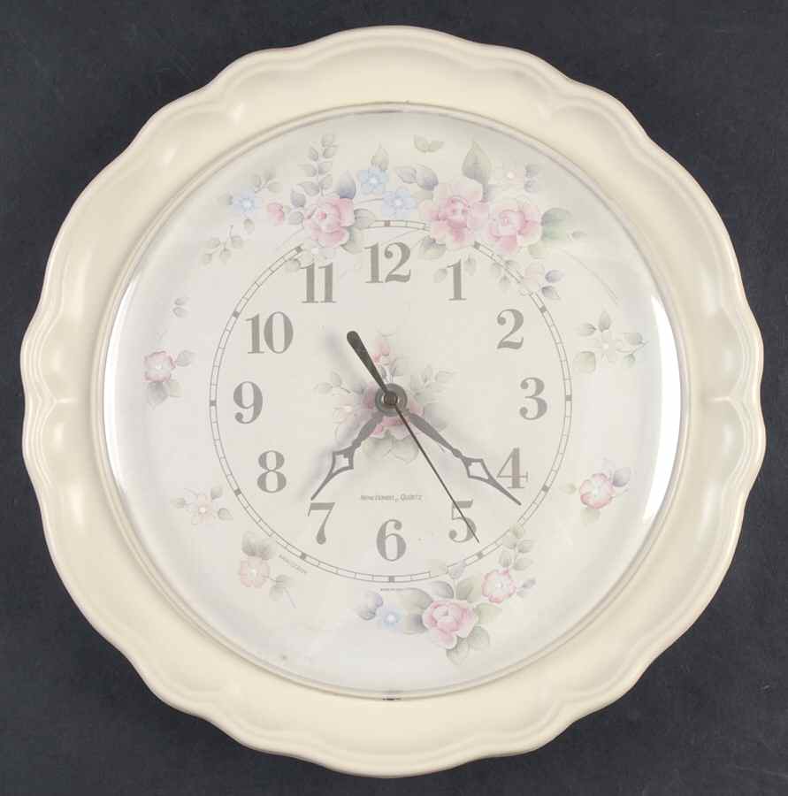 Tea Rose Melamine Battery Clock Plate by Pfaltzgraff-1