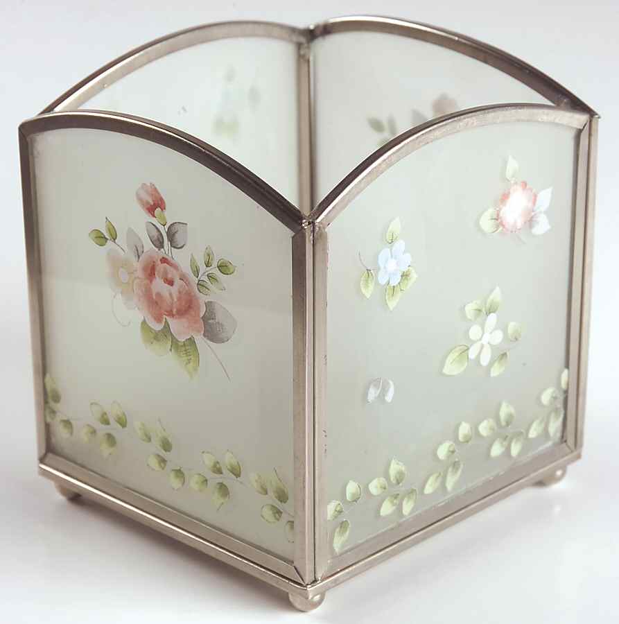 Tea Rose Stain Glass Candleholder by Pfaltzgraff-1