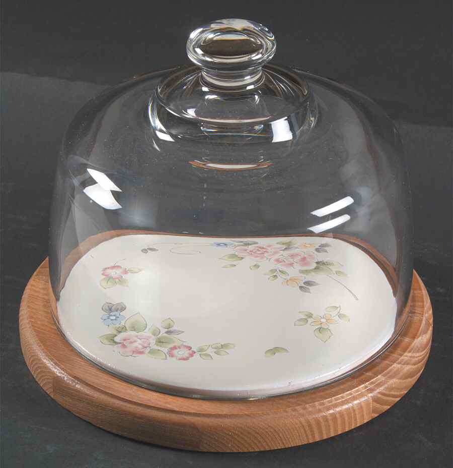 Tea Rose Cheese and Cracker Set with Dome by Pfaltzgraff-1