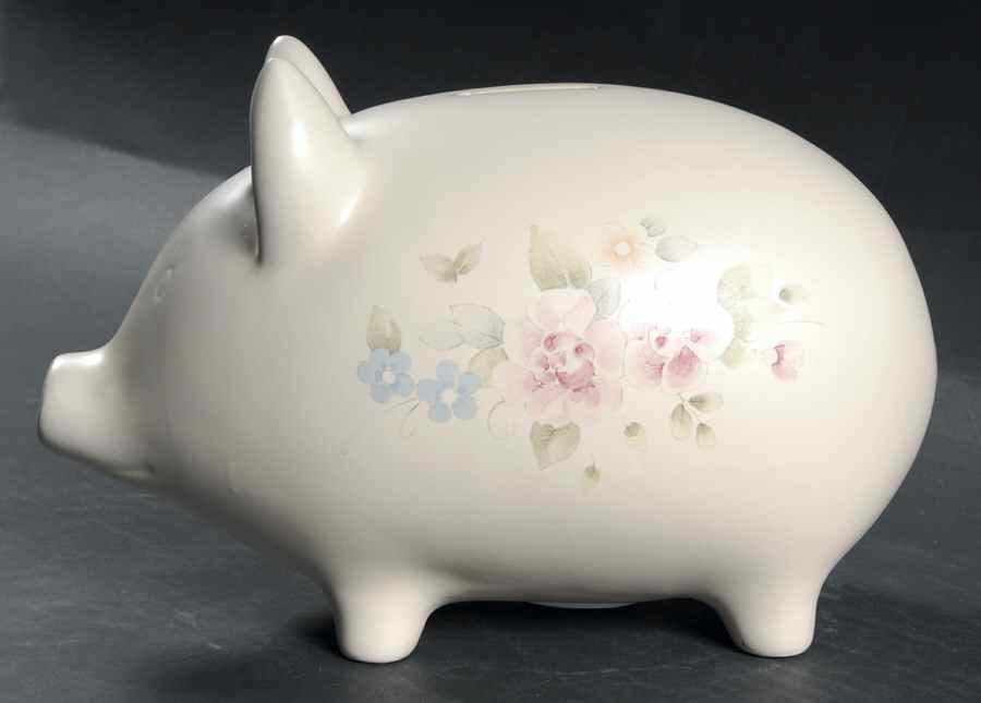 Tea Rose Piggy Bank by Pfaltzgraff-1