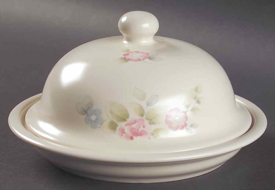 Tea Rose Round Covered Butter by Pfaltzgraff-1