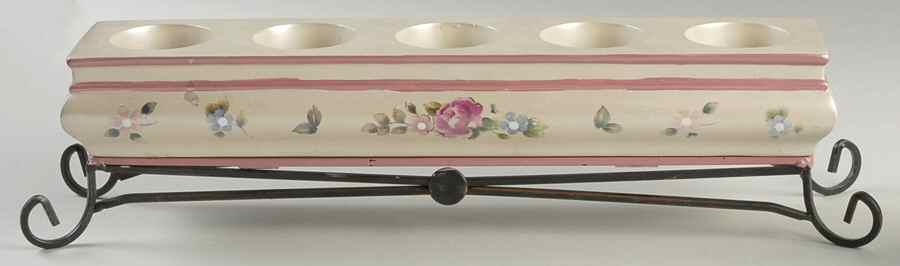 Tea Rose Centerpiece-Five Light/Linear-Resin&Metal Stand by Pfaltzgraff-1