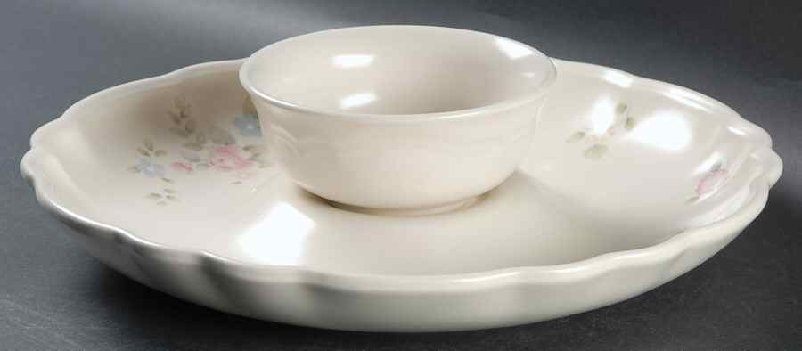 Tea Rose (2 Piece) Chip & Dip Set by Pfaltzgraff-1