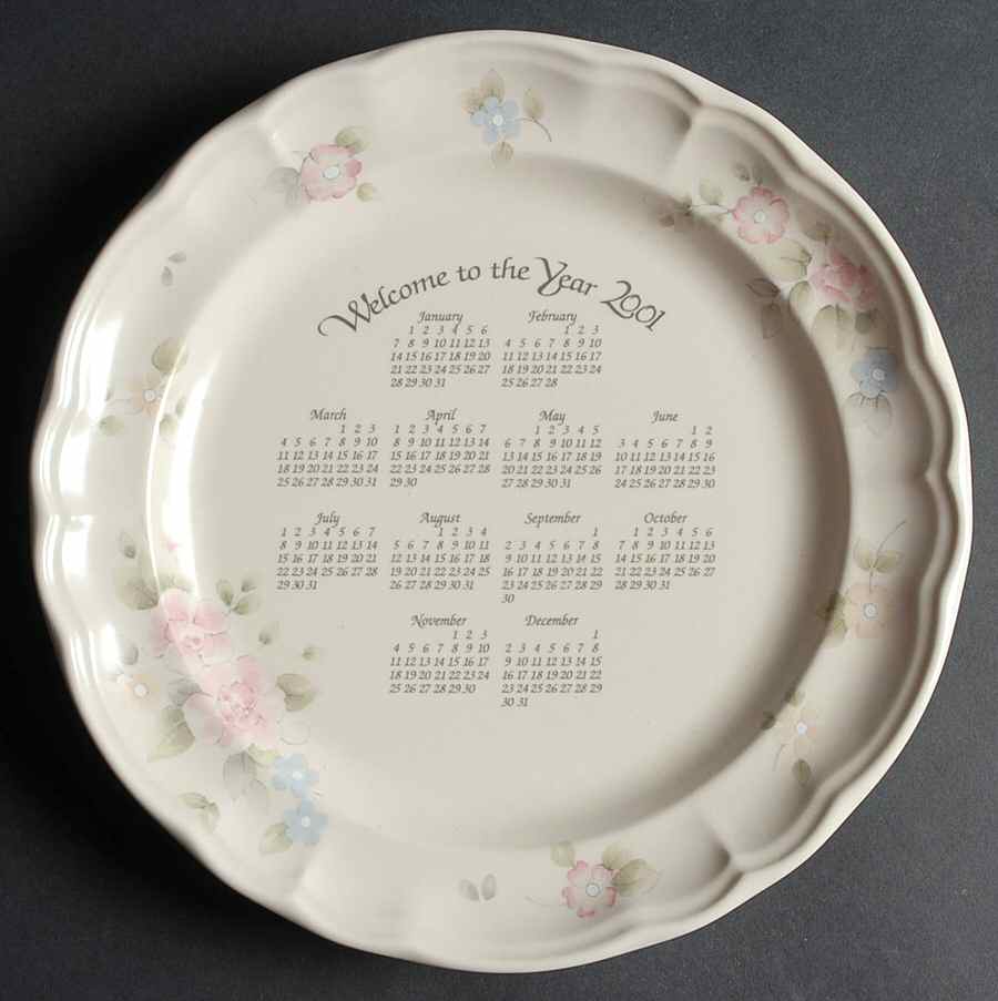 Tea Rose Calendar Plate by Pfaltzgraff-1