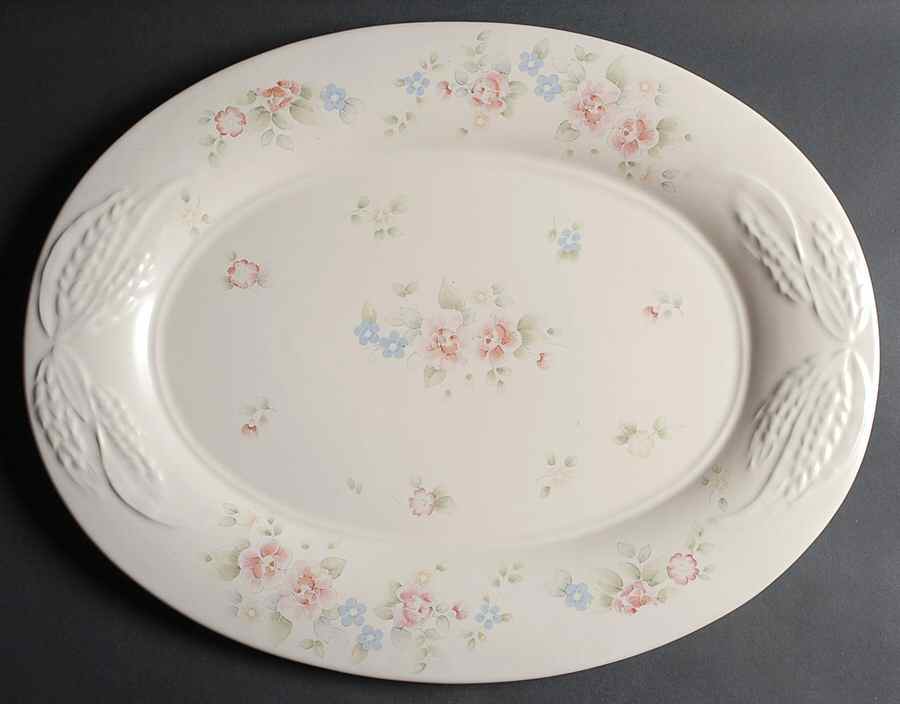 Tea Rose 18" Oval Serving Platter by Pfaltzgraff-1