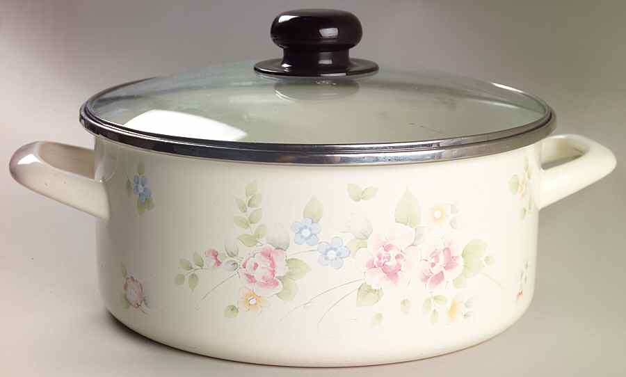 Tea Rose 5 Qtt Metal Dutch Oven & Lid by Pfaltzgraff-1