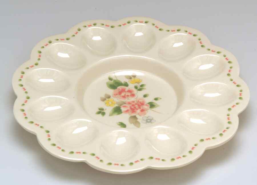 Tea Rose Melamine Deviled Egg Plate by Pfaltzgraff-1