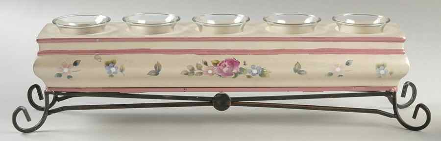Tea Rose Five Light Linear Centerpiece by Pfaltzgraff-1