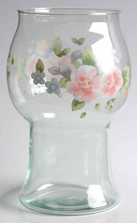 Tea Rose Glass Pillar Float Candleholder by Pfaltzgraff-1