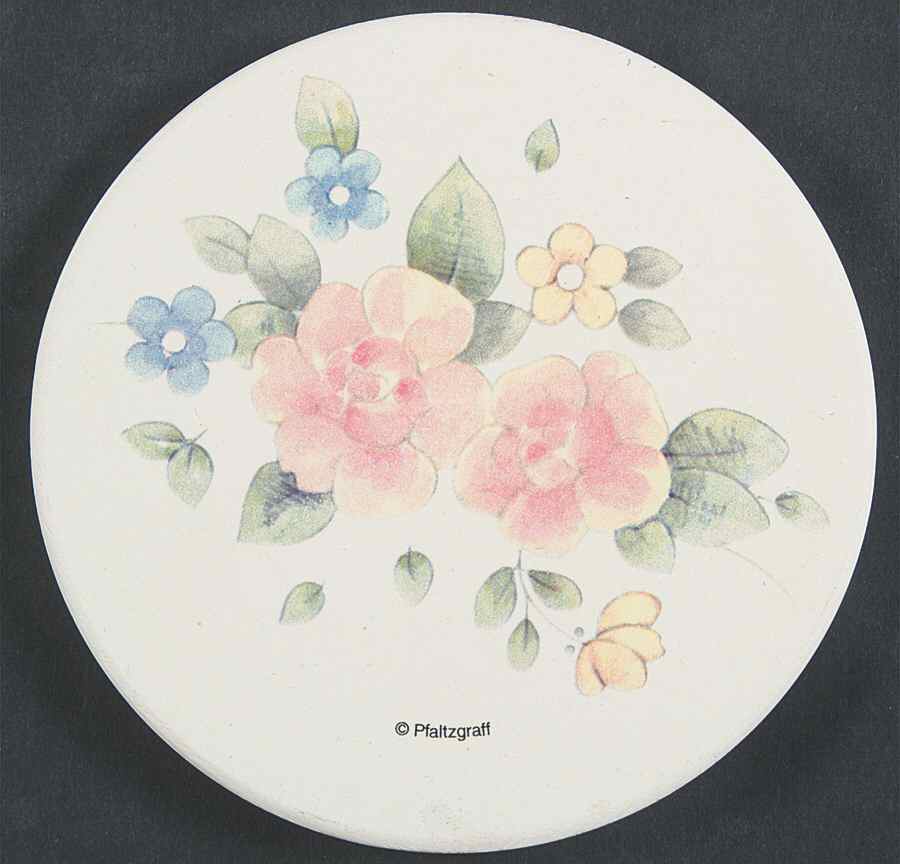 Tea Rose Cork Back Round Coaster by Pfaltzgraff-1