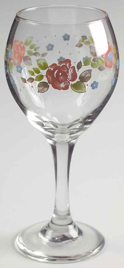 Tea Rose 10 Oz Glassware Wine Goblet by Pfaltzgraff-1