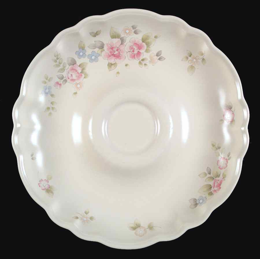 Tea Rose Chip Bowl/Plate for Chip & Dip Set by Pfaltzgraff-1