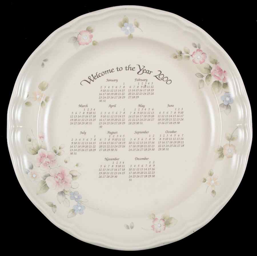 Tea Rose "2000" Calendar Plate by Pfaltzgraff-1