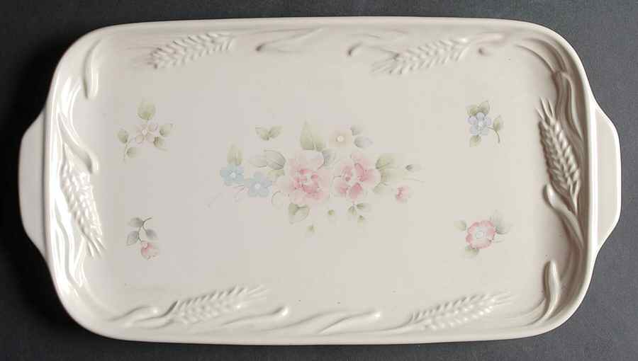 Tea Rose 14" Sculptured Sandwich Tray by Pfaltzgraff-1
