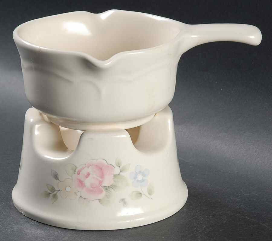 Tea Rose Potpourri-Butter Sauce with Stand by Pfaltzgraff-1