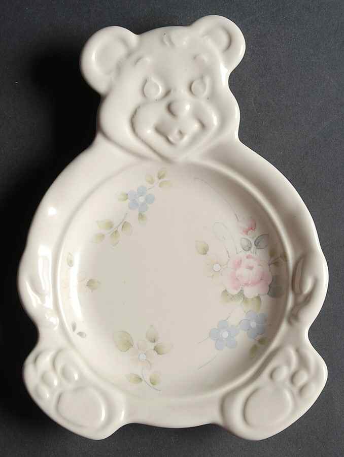 Tea Rose Teddy Bear Plate by Pfaltzgraff-1