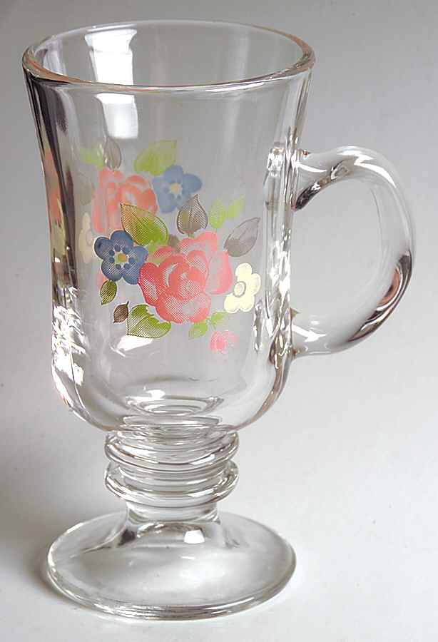 Tea Rose Glassware Irish Coffee by Pfaltzgraff-1