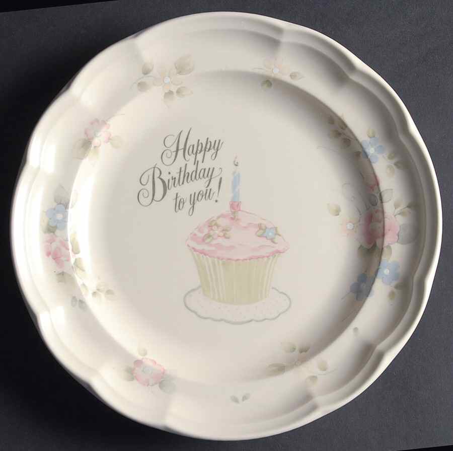 Tea Rose Happy Birthday Plate by Pfaltzgraff-1