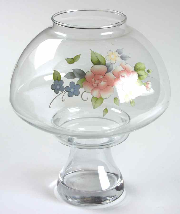 Tea Rose (2 Piece) Glassware Hurricane Lamp by Pfaltzgraff-1