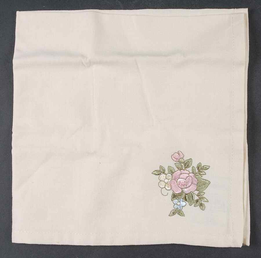 Tea Rose Embroidered Cloth Napkin by Pfaltzgraff-1