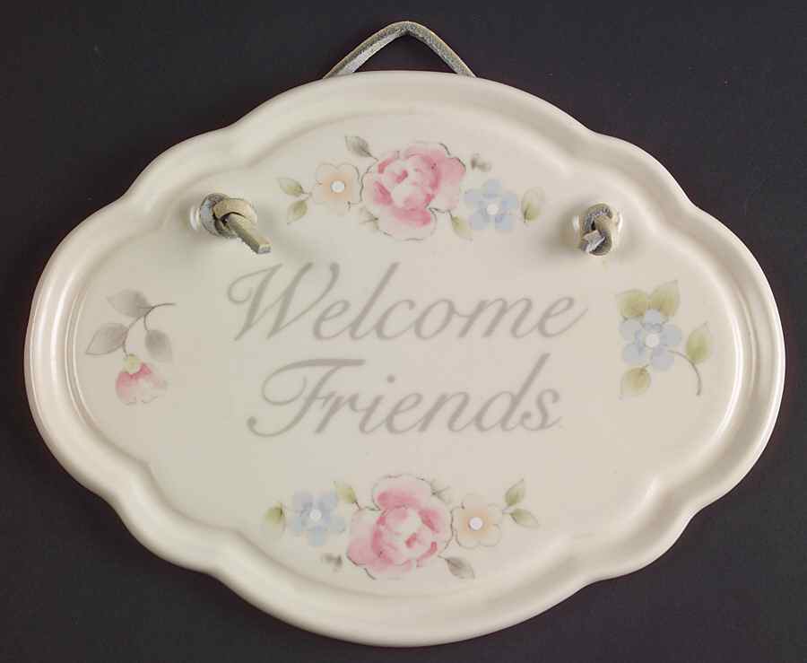 Tea Rose "Welcome" Wall Plaque by Pfaltzgraff-1