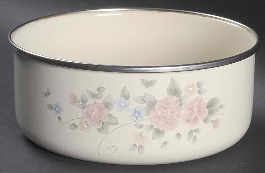 Tea Rose 7" Metal Bowl by Pfaltzgraff-1