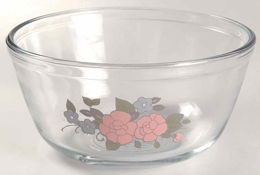 Tea Rose 7" Glassware Mixing Bowl by Pfaltzgraff-1