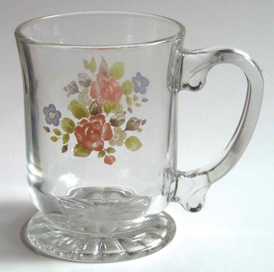 Tea Rose Glassware Tankard by Pfaltzgraff-1