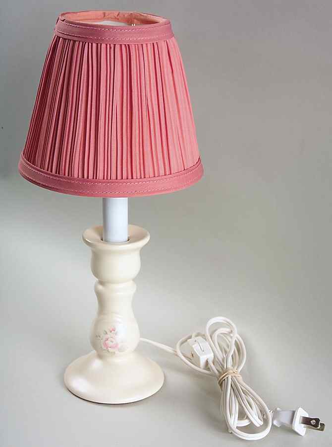 Tea Rose Candlestick Lamp & Shade by Pfaltzgraff-1