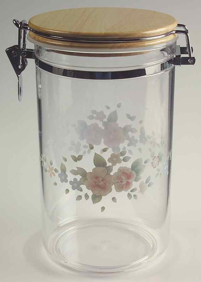 Tea Rose Large Acrylic Storage Jar & Lid by Pfaltzgraff-1