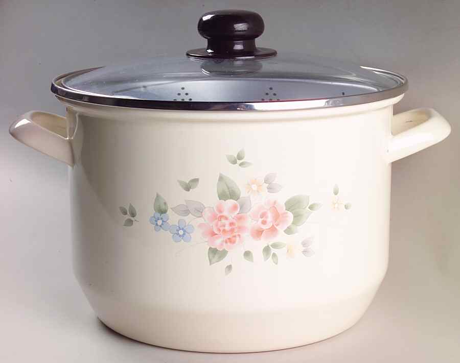 Tea Rose 8 Quart Stockpot/Steamer with Glass Lid by Pfaltzgraff-1