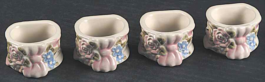 Tea Rose Sculpted Napkin Ring - Set of 4 by Pfaltzgraff-1