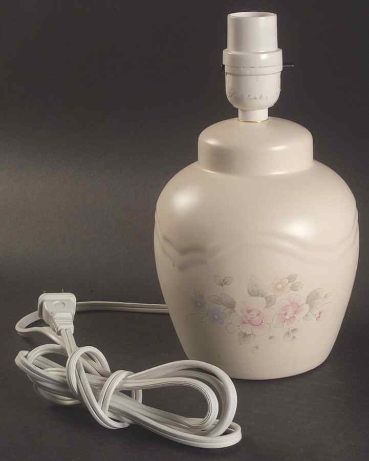 Tea Rose 13" Electric Lamp No Shade by Pfaltzgraff-1