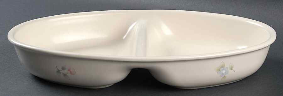 Tea Rose 12" Oval Divided Vegetable Bowl by Pfaltzgraff-1
