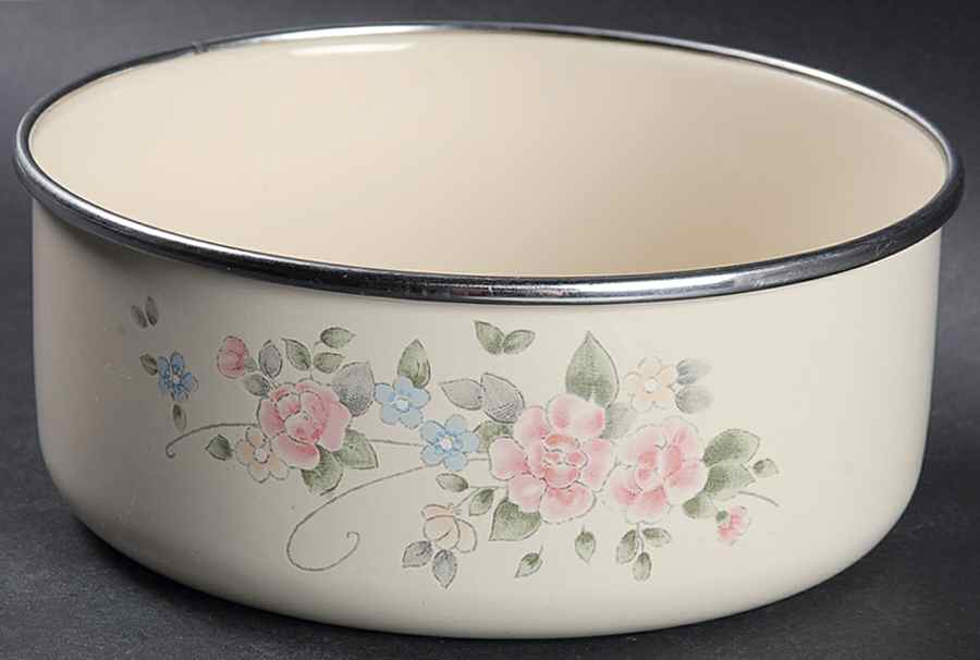 Tea Rose 5" Metal Bowl by Pfaltzgraff-1